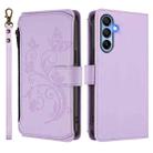 For Samsung Galaxy A15 4G / 5G Butterfly Love Flower Multi-card Zipper Wallet Leather Phone Case(Light Purple) - 2