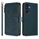 For Samsung Galaxy A16 4G / 5G Butterfly Love Flower Multi-card Zipper Wallet Leather Phone Case(Dark Green) - 2