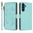 For Samsung Galaxy A16 4G / 5G Butterfly Love Flower Multi-card Zipper Wallet Leather Phone Case(Mint Green) - 2