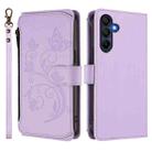 For Samsung Galaxy A16 4G / 5G Butterfly Love Flower Multi-card Zipper Wallet Leather Phone Case(Light Purple) - 2