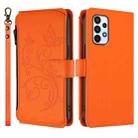 For Samsung Galaxy A23 4G / 5G / M23 5G Butterfly Love Flower Multi-card Zipper Wallet Leather Phone Case(Orange) - 2