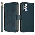 For Samsung Galaxy A23 4G / 5G / M23 5G Butterfly Love Flower Multi-card Zipper Wallet Leather Phone Case(Dark Green) - 2
