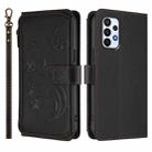 For Samsung Galaxy A23 4G / 5G / M23 5G Butterfly Love Flower Multi-card Zipper Wallet Leather Phone Case(Black) - 2