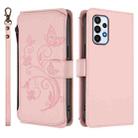 For Samsung Galaxy A23 4G / 5G / M23 5G Butterfly Love Flower Multi-card Zipper Wallet Leather Phone Case(Pink) - 2