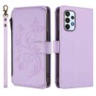 For Samsung Galaxy A23 4G / 5G / M23 5G Butterfly Love Flower Multi-card Zipper Wallet Leather Phone Case(Light Purple) - 2
