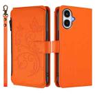 For Samsung Galaxy A25e / A25 5G JP Butterfly Love Flower Multi-card Zipper Wallet Leather Phone Case(Orange) - 2