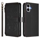 For Samsung Galaxy A25e / A25 5G JP Butterfly Love Flower Multi-card Zipper Wallet Leather Phone Case(Black) - 2