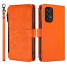 For Samsung Galaxy A33 5G Butterfly Love Flower Multi-card Zipper Wallet Leather Phone Case(Orange) - 2