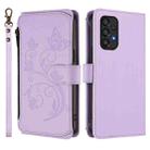 For Samsung Galaxy A33 5G Butterfly Love Flower Multi-card Zipper Wallet Leather Phone Case(Light Purple) - 2