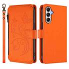 For Samsung Galaxy A35 5G Butterfly Love Flower Multi-card Zipper Wallet Leather Phone Case(Orange) - 2