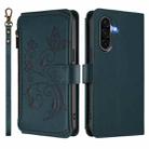 For Samsung Galaxy A36 5G / A56 5G Butterfly Love Flower Multi-card Zipper Wallet Leather Phone Case(Dark Green) - 2