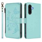 For Samsung Galaxy A36 5G / A56 5G Butterfly Love Flower Multi-card Zipper Wallet Leather Phone Case(Mint Green) - 2