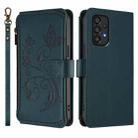 For Samsung Galaxy A53 5G Butterfly Love Flower Multi-card Zipper Wallet Leather Phone Case(Dark Green) - 2