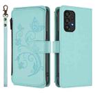 For Samsung Galaxy A53 5G Butterfly Love Flower Multi-card Zipper Wallet Leather Phone Case(Mint Green) - 2
