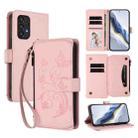 For Samsung Galaxy A53 5G Butterfly Love Flower Multi-card Zipper Wallet Leather Phone Case(Pink) - 1