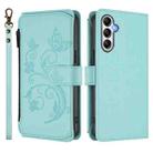 For Samsung Galaxy A55 5G Butterfly Love Flower Multi-card Zipper Wallet Leather Phone Case(Mint Green) - 2