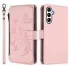 For Samsung Galaxy A55 5G Butterfly Love Flower Multi-card Zipper Wallet Leather Phone Case(Pink) - 2