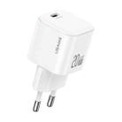 USAMS CC260 20W GaN USB-C / Type-C Port Mini Fast Charger, Plug:EU Plug(White) - 1