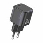 USAMS CC260 20W GaN USB-C / Type-C Port Mini Fast Charger, Plug:EU Plug(Black) - 1