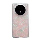 For Honor Magic V5 Pearlescent Shell Texture Phone Case(Pink Green) - 1