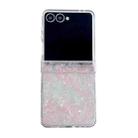 For Samsung Galaxy Z Flip7 5G Three-piece Set Pearlescent Shell Texture Phone Case(Pink Green) - 1