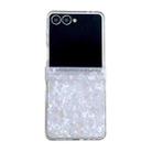 For Samsung Galaxy Z Flip7 5G Three-piece Set Pearlescent Shell Texture Phone Case(White) - 1