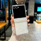 For Samsung Galaxy Z Flip7 5G Three-piece Set Pearlescent Shell Texture Phone Case(Beige) - 2