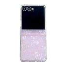 For Samsung Galaxy Z Flip7 5G Three-piece Set Pearlescent Shell Texture Phone Case(Pink) - 1