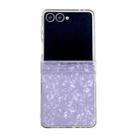 For Samsung Galaxy Z Flip7 5G Three-piece Set Pearlescent Shell Texture Phone Case(Purple) - 1