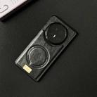 For Honor Magic V5 Crazy Horse Pattern MagSafe Magnetic Phone Case(Black) - 2