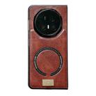 For Honor Magic V5 Crazy Horse Pattern MagSafe Magnetic Phone Case(Coffee) - 1