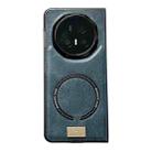 For Honor Magic V5 Crazy Horse Pattern MagSafe Magnetic Phone Case(Blue) - 1