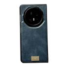 For Honor Magic V5 Crazy Horse Texture PU Phone Case(Blue) - 1