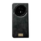 For Honor Magic V5 Crazy Horse Texture PU Phone Case(Black) - 1