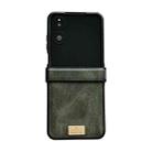 For Xiaomi Mix Flip 2 Crazy Horse Texture Three-stage Leather Phone Case(Green) - 1