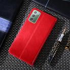 For Samsung Galaxy Note20 Non-Magnetic Retro Texture Horizontal Flip Leather Case with Holder & Card Slots & Wallet(Red) - 3