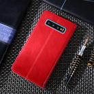 For Samsung Galaxy S10 Non-Magnetic Retro Texture Horizontal Flip Leather Case with Holder & Card Slots & Wallet(Red) - 3