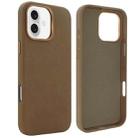 For iPhone 16 VIETAO Suede MagSafe PU Leather Phone Case(Dark Brown) - 1