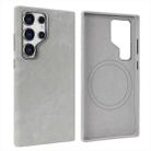 For Samsung Galaxy S25 Ultra 5G VIETAO Retro Denim Texture PU Leather MagSafe Phone Case(Silver Grey) - 1