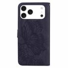 For iPhone 17 Pro Retro Skin Feel Butterflies Embossing Horizontal Flip Leather Phone Case(Black) - 3