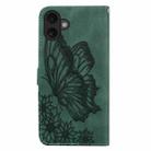 For iPhone 17 Retro Skin Feel Butterflies Embossing Horizontal Flip Leather Phone Case(Green) - 3