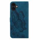 For iPhone 17 Retro Skin Feel Butterflies Embossing Horizontal Flip Leather Phone Case(Blue) - 3