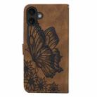 For iPhone 17 Retro Skin Feel Butterflies Embossing Horizontal Flip Leather Phone Case(Brown) - 3