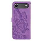 For iPhone 17 Air Retro Skin Feel Butterflies Embossing Horizontal Flip Leather Phone Case(Purple) - 3