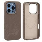 For iPhone 16 Pro Max VIETAO Retro Denim Texture PU Leather MagSafe Phone Case(Brown) - 1