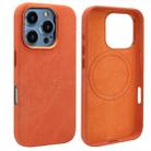 For iPhone 16 Pro Max VIETAO Retro Denim Texture PU Leather MagSafe Phone Case(Orange) - 1