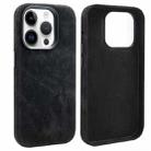 For iPhone 13 Pro Max VIETAO Retro Denim Texture PU Leather MagSafe Phone Case(Black) - 1