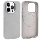 For iPhone 13 Pro VIETAO Retro Denim Texture PU Leather MagSafe Phone Case(Silver Grey) - 1