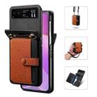 For Motorola Razr 40 Crossbody Color Matching Folding Phone Case(Brown) - 1