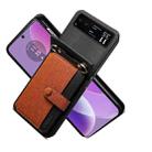 For Motorola Razr 40 Crossbody Color Matching Folding Phone Case(Brown) - 3